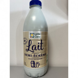 LAIT 1/2 ECREME BOUTEILLE 1L