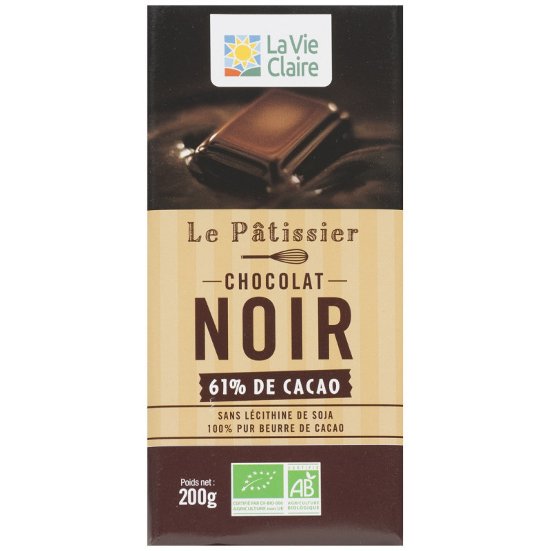 Chocolat noir pâtissier, 61% de cacao - La Vie Claire Saint André