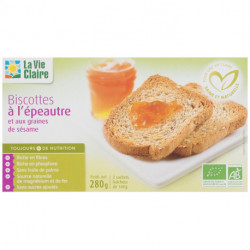 Biscottes à l'épeautre et aux graines de sésame bio