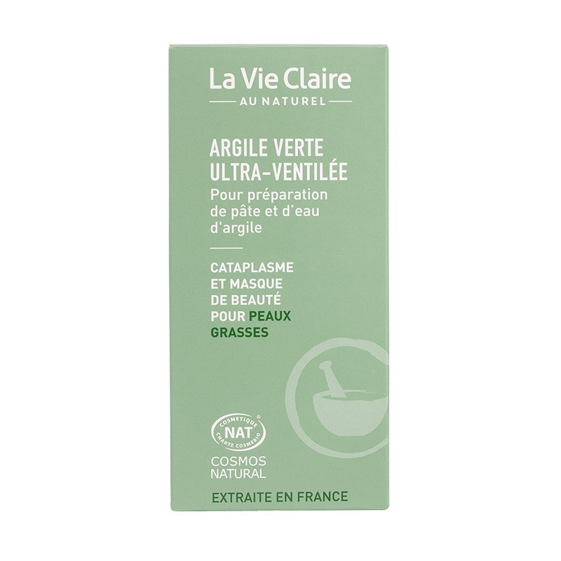 Argile verte poudre ultra ventilée, pour préparation de pâte et d'eau d' argile. - La Vie Claire Sainte Clotilde