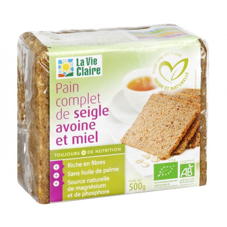 Pain complet seigle avoine sucré au sirop d'agave bio
