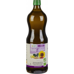 Huile 5'Claire: huile d'olive vierge extra 51%, huiles vierges de tournesol, sésame, colza et carthame.