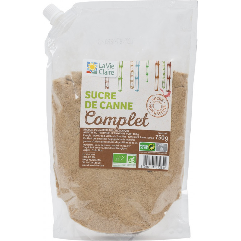 Sucre de canne complet en poudre - La Vie Claire Saint Pierre