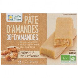 Pâte d'amandes en barres 38% amandes.