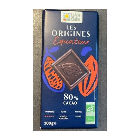 TAB CHOC NOIR 80% EQUATEUR