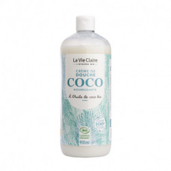 Crème de douche coco nourrissante, à l'huile de coco bio.