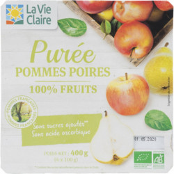Purée de pommes poires, 100% fruits bio