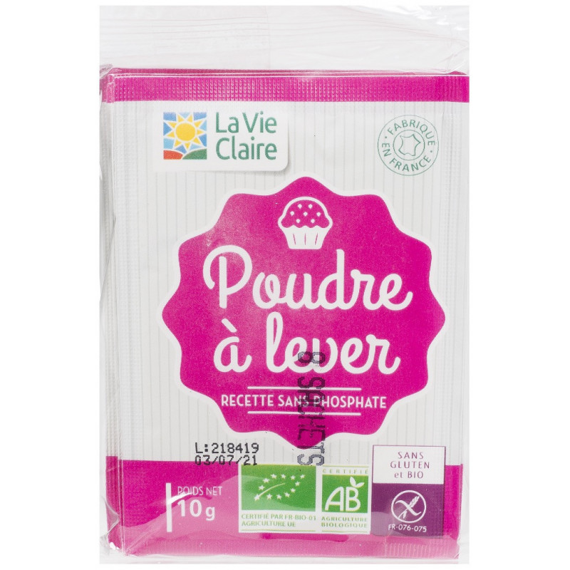 Poudre à lever BIO sans gluten et sans phospates