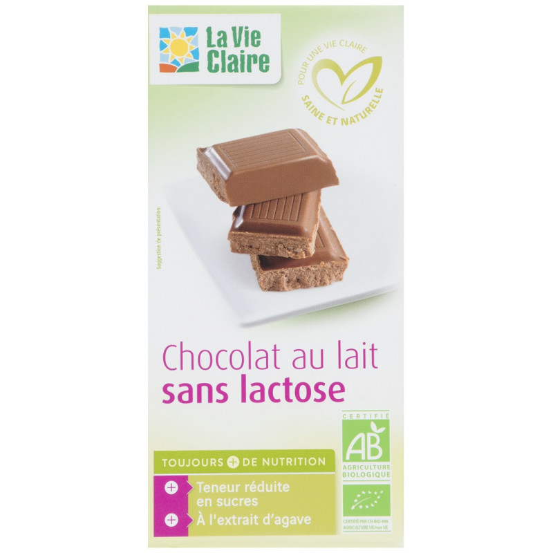 Tablette chocolat au lait sans lactose bio - La Vie Claire Saint