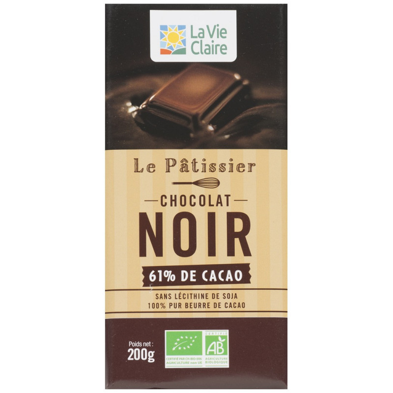 Chocolat noir pâtissier, 61% de cacao - La Vie Claire Saint Pierre