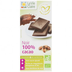 Tablette de chocolat noir 100% cacao