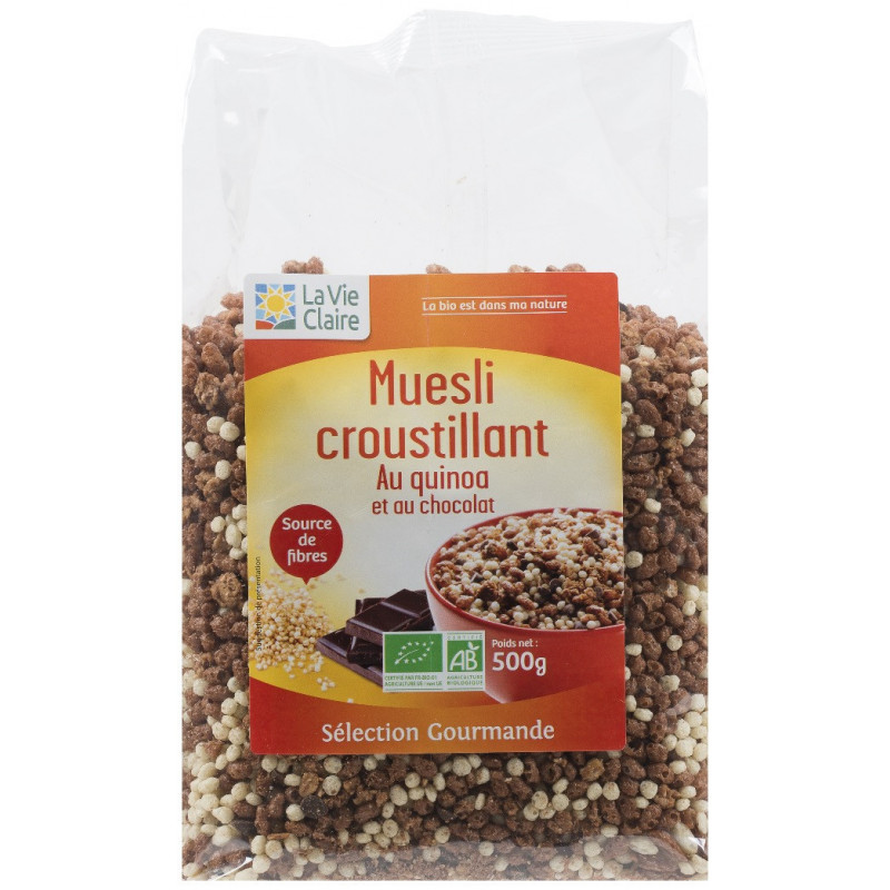 muesli pépites croustillantes chocolat doypack - 500 g - GRAINEA